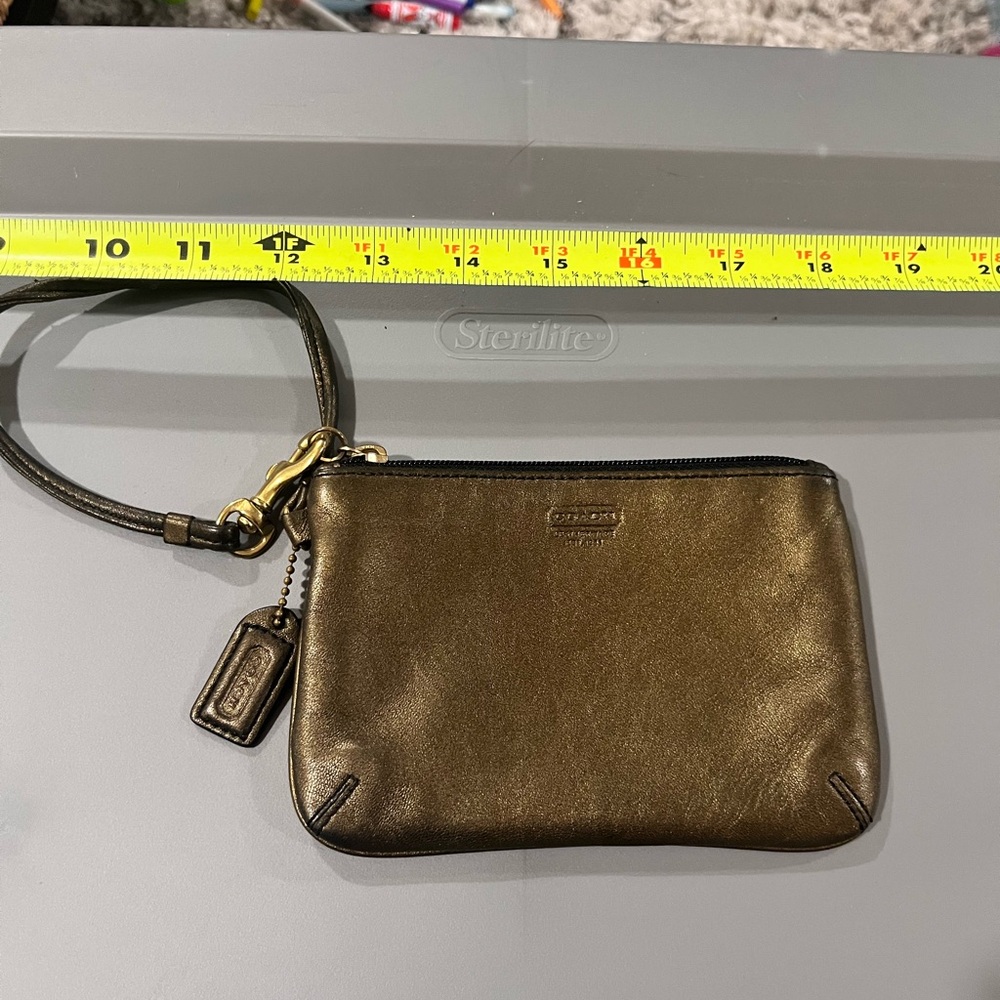 Coach Shimmering Bronze Wristlet